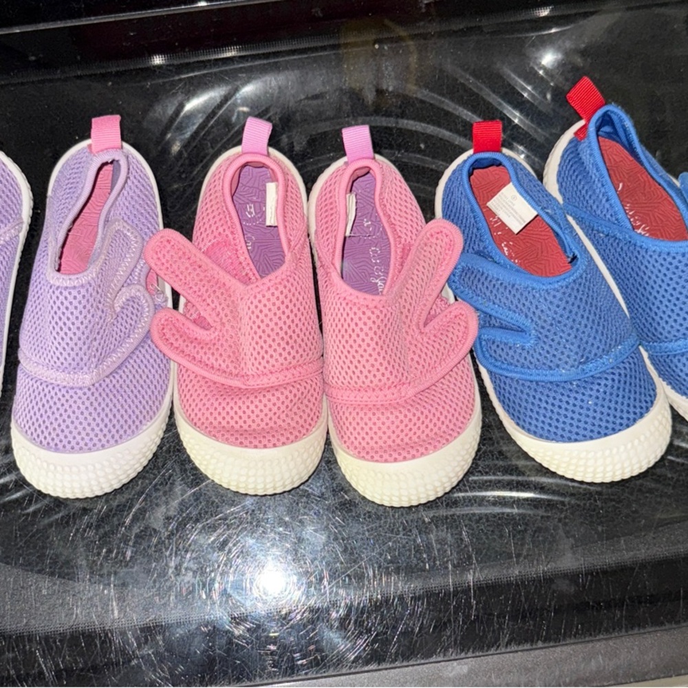 Kids Slip-On Sneakers - Pink, Purple, and Blue